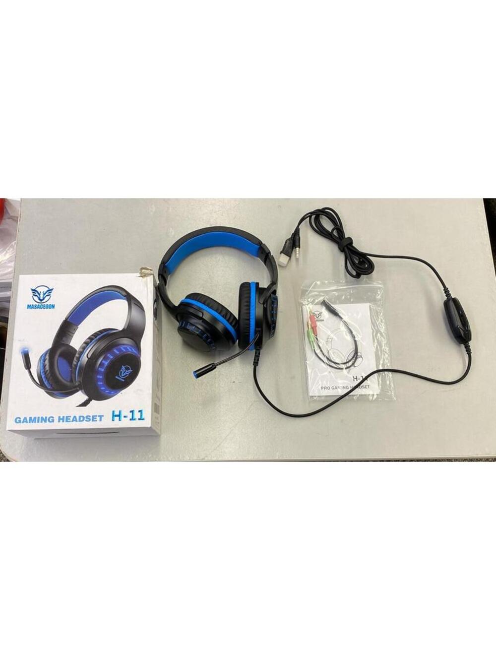 Masacegon H-11 Gaming Headset with Microphone - Black and Blue